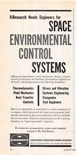 Garrett Airesearch Mfg Division Space Environmental Control Systems Vtg Print Ad picture
