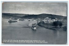 1916 View St. Louis River Steamer Fond Du Lac Summer Resorts Minnesota Postcard picture