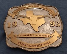 Vintage North Texas Longhorn Breeders Reserve Grand Champion Trophy Belt Buckle picture