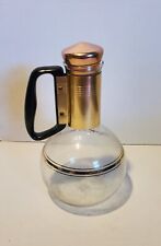 Silex Pyrex Coffee Carafe W Stopper Copper & Glass Vintage MCM picture
