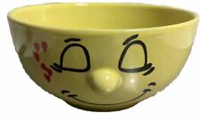 Livingware Collection Yellow Smiley Face Bowl 3-D Nose Dishwasher Microwave Safe picture