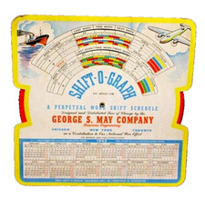 Vintage 1943 George S May Company SHIFT-O-GRAPH Perpetual Work Shift Schedule picture