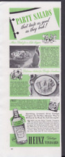 1941 Print Ad  Heinz Vintage Vinegars Party Salads They Taste as Good Recipes picture