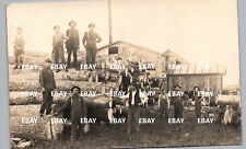 LOGGING SAWMILL CREW little chicago wi real photo postcard rppc wisconsin hanke picture