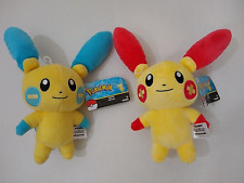 Pokemon Plusle & Minum Plush Stuffed Toy 11”  Tomy 2015 NEW NWT Set picture