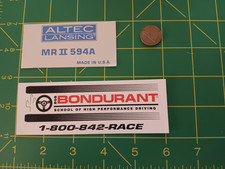 SMALL PAIR VINTAGE FOIL AL/BOND Sticker / Decal RACING ORIGINAL old stock picture