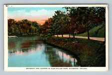 Richmond IN, Driveway, Lagoon, Glen Miller Park, Indiana c1931 Vintage Postcard picture