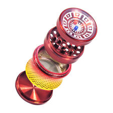 Herb Spice Grinder Crusher 4 Layer Zinc Alloy Red Lucky Dice 63mm picture