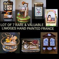 Peint Main Limoges Lot Of 7 Trinket Boxes France Signed Rare & Valuable  picture