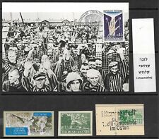 HOLOCAUST WW2, LIBERATION PC & STAMPS, GHETTO LODZ, THERESIENSTADT, BADGE TAG picture