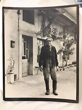 WWII  ERA 16 X 20 BOARD MOUNTED PHOTO: MAN IN FRONT OF HOME IN RHEIMS FRANCE picture