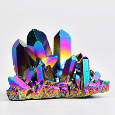 1PC Rainbow Titanium Cluster Vug Quartz Crystal Mineral Specimen Reiki Healing picture