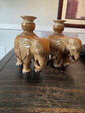 Vintage Fitz And Floyd Elephant Candle Holders 7.5” T 7” L picture