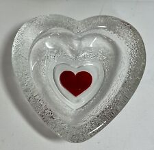 Brighton Glass Trinket Holder With Red Heart In Original Box Keeper Of My Heart picture
