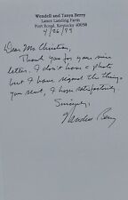 Wendell Berry Handwritten Letter Signed Autographed 1999 On Personal Letterhead picture