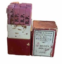 12 antique Vintage Koh-I-Noor pink chalk square sticks pencil factory austria picture