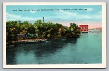 Consolidated Park WI c1920s Wisconsin Rapids View From Bridge Postcard Vtg G4 picture