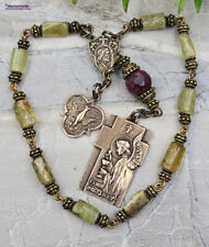 Eucharistic Angels, Jesus, Gifts of Holy Spirit Bronze Chaplet-Green Garnet picture