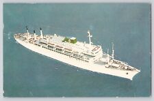 Postcard Ship Passenger Liner SS Brasil & Argentina Posted Bermuda Stamp picture