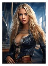 GORGEOUS YOUNG STEAMPUNK BLONDE SEXY MODEL 5X7 FANTASY PHOTO picture