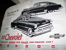 1951 Chevy Fleetline Styleline centerfold ad- complete Feb 1951 Friends Magazine picture