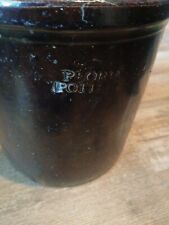 Peoria Pottery  Albany Brown Slip Stoneware Gallon Small Hair LineCrack @ Top picture