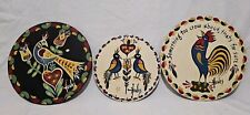 Vintage Set of 3 ~ Rooster & Partridge Bird Wall Decor Wall Hangings 10 - 12