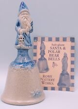 Vintage Blue Salt Glaze Rowe Pottery Santa 1997 Annual Santa picture