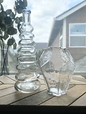 two vintage clear glass flower vases for sale picture