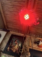 NEW 8”-9” Pufferfish Lamp w/Red LED Tiki bar Smokin Tikis Oceanic picture
