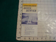 vintage HIGH GRADE brochure: 1959 GLENWOOD SPRINGS --HOTEL DENVER-- picture