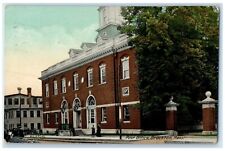 1910 Post Office Building Street View Brockton Massachusetts MA Antique Postcard picture