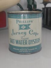 Vintage PHILLIPS Jersey Cape Oysters Tin Can NJ picture