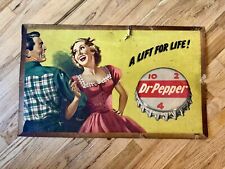 Rare Vintage Dr Pepper Large Double Sided Cardboard Sign picture