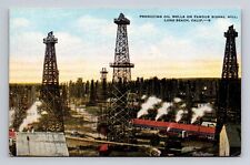 c1953 Linen Postcard Long Beach CA California Signal Hill Oil Wells picture