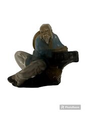 Vintage Shiwan Ceramic Chinese Mud Man 6inch Sitting Figure picture