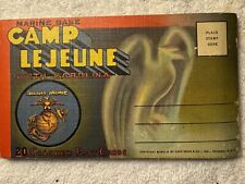 1944 CAMP LEJEUNE N.C. MILITARY 20 COLORED LINEN POST CARDS MARINE BOOKLET RARE picture