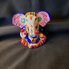 BIG EARED HINDU GANESH PAINTED STATUE 2.5 INCHES picture