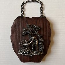 Vintage Art In A Wooden Plack Hand Made in West Germany picture