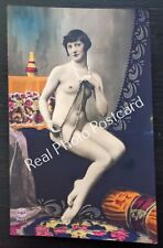 Risque Original French Hand Tinted Nude Real Photo Postcard PC Paris #2167 RPPC picture
