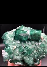 NATURAL Green FLUORITE 836g on matrix Cubic  Crystal Cluster Mineral Quartz picture