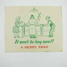 Christmas Card Comic Humor Baby Boy Circumcision Won't Be Long Risque Vintage picture