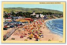 c1940's Bird's Eye View Of Laguna Beach Los Angeles California CA Bathe Postcard picture
