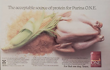 1989 Purina O.N.E.  Dog Food Has More Protein Than Leading Dog Food Print Ad picture