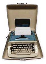Royal Sabre Vintage Portable Typewriter Working W/ Case And Manual Blue Teal picture