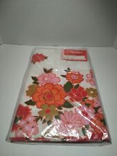 Vintage Simtex Floral Tablecloth Fanci Free Red 52x51 picture