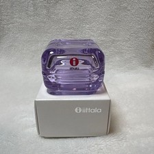 IITTALA Vitriini Lavender 60 mm Glass Box Trinket Case Jewelry Tray Finland picture