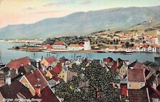 Bergen Norway Bergenhus Military Defense Fortress Harbor mt floyen Postcard B53 picture