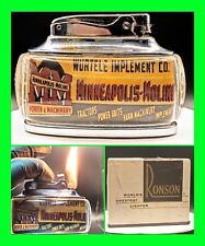 Vintage MM Minneapolis Moline Advertising Ronson Table Lighter Farm w/ Box RARE  picture