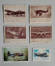 1940 R177 Zoom & 1941 T87 Wings Airplane 6 Card Authentic Vintage Lot - Estate  picture